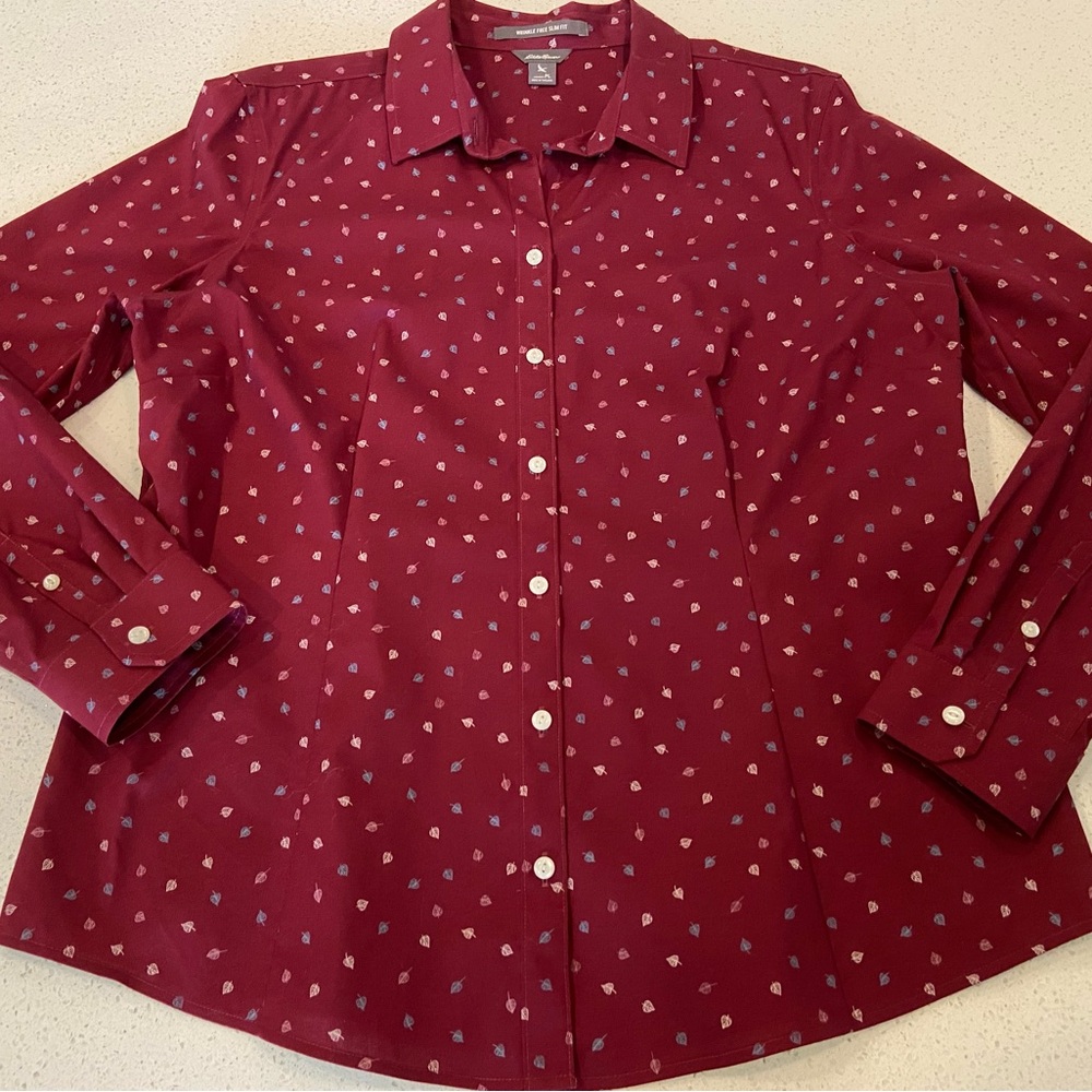 Petite Eddie Bauer wrinkle free button down blouse--like new